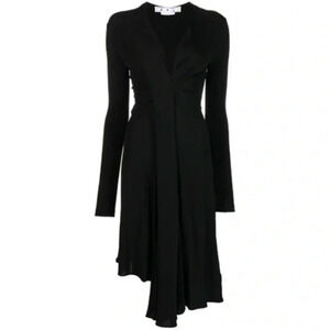 Off-White asymmetric black midi dress B759